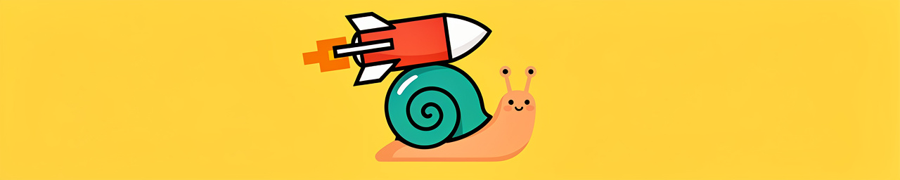 Snail with a rocket strapped to its back